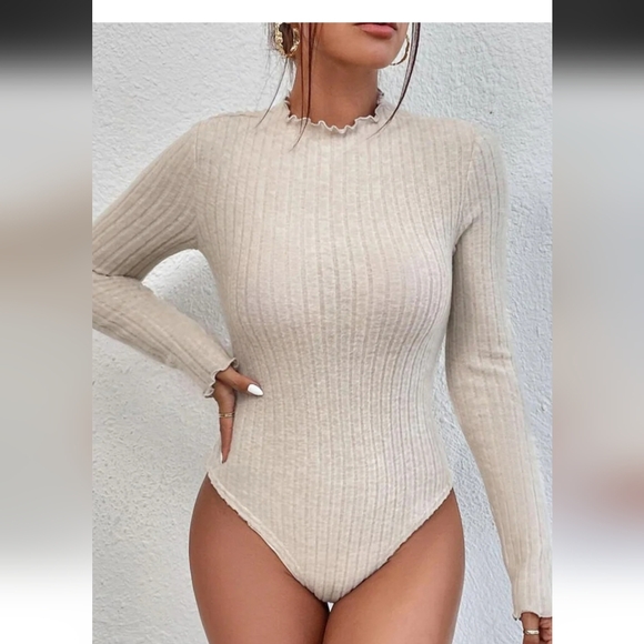 Commense Cream Ribbed Bodysuit - Picture 3 of 3